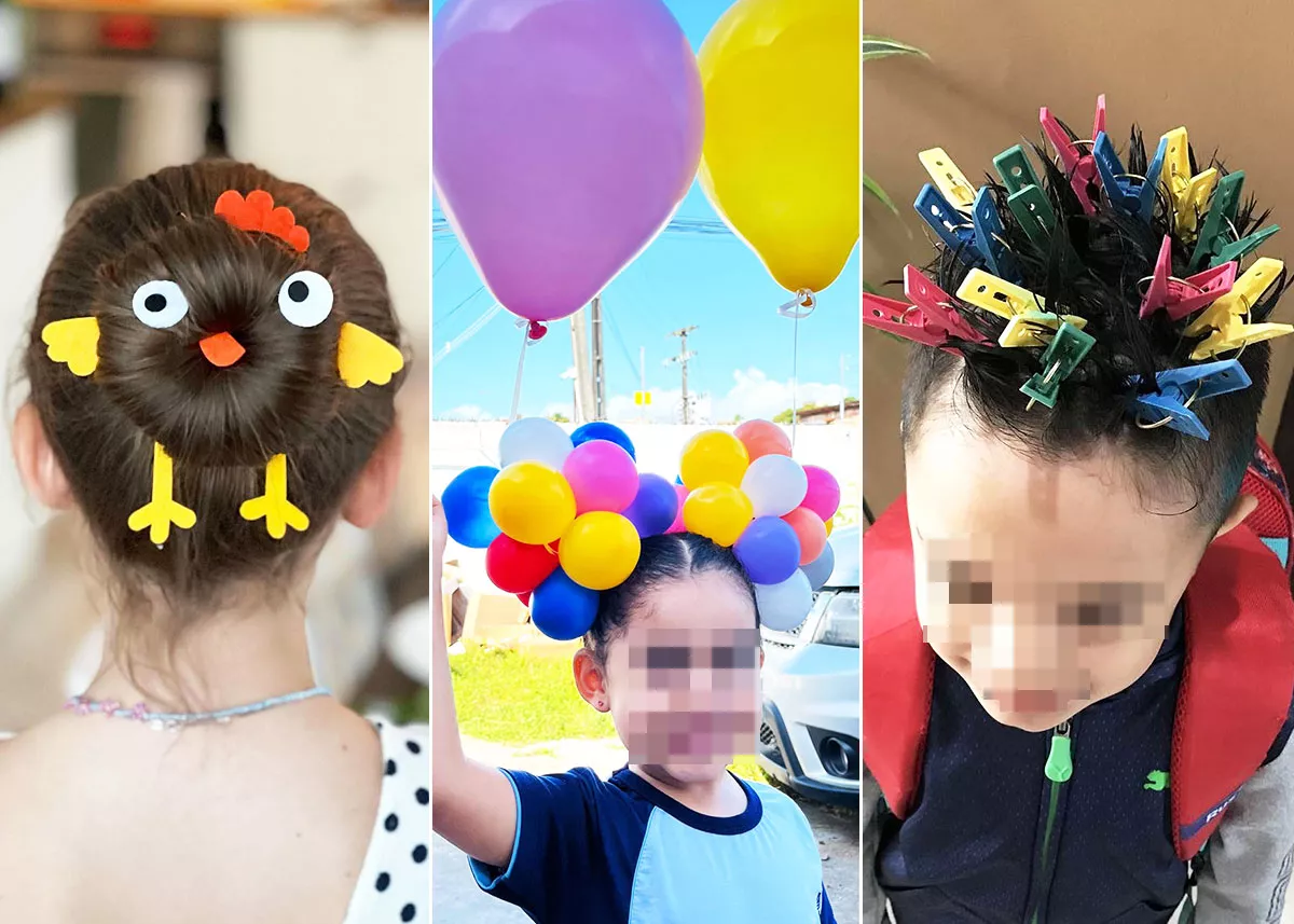 Penteado maluco de carnaval