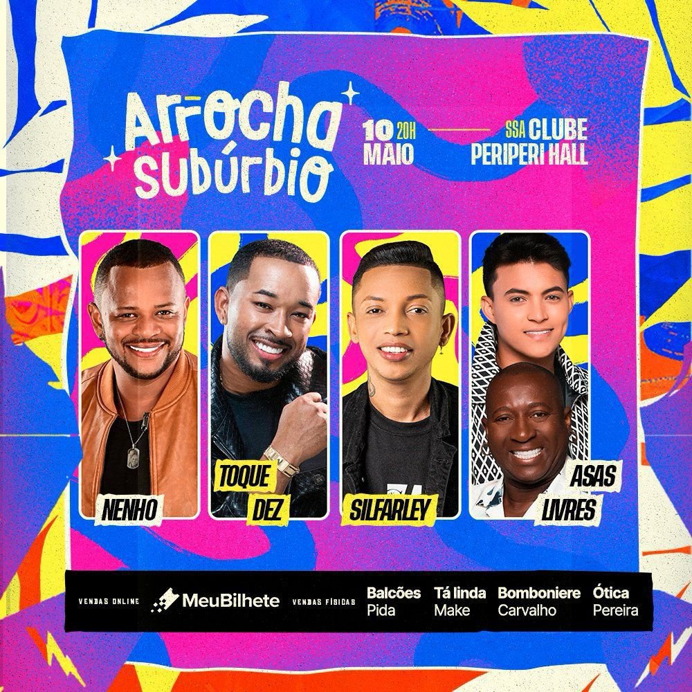 Últimos ingressos! Arrocha Subúrbio acontece neste sábado (10), em Periperi