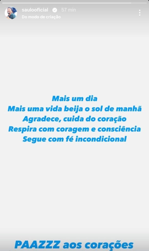 Saulo posta suposta resposta à Alinne Rosa