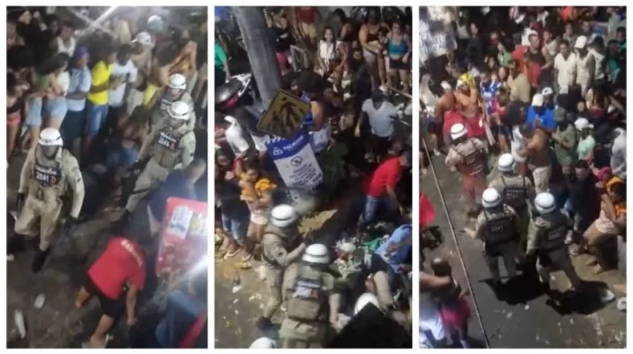 COVARDIA! Policiais agridem foliões em São Marcos sem motivo algum